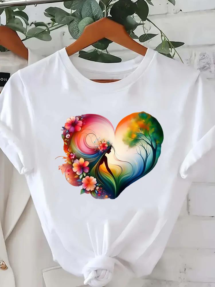 (Asian Size) trend butterfly cute Women Printed Lady Casual Short Sleeve T Tee Top Clothing Shirt Fashion Female Graphic T-shirts