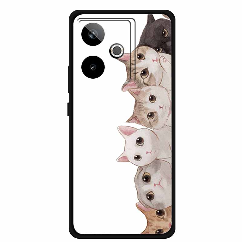 For Realme GT7 3D Relief Phone Case Emboss Flower Back Cover Black Silicone Shockproof Soft Protector 6.8" Realme GT 7T 7 T Capa