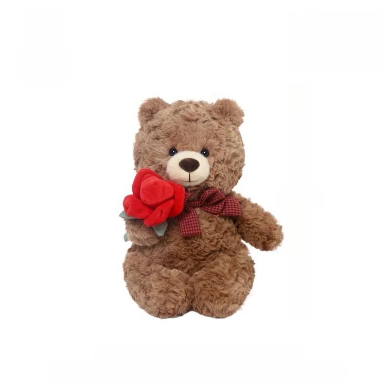 Rose Bear Plush Hug Pillow Perfect Party Favor for Kids Birthday Cute Bouquet Doll Valentine Day Children Day Plush Gifts