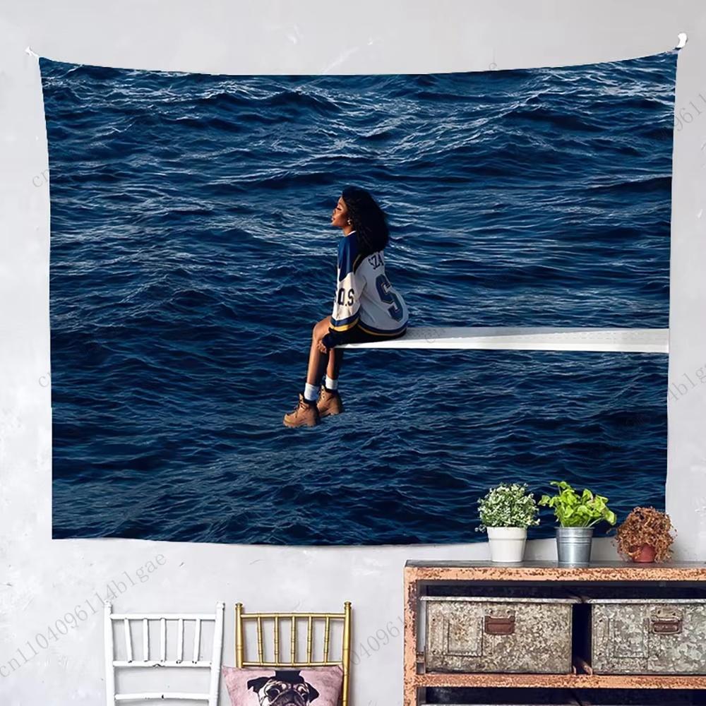 

Океанический Пейзажный Настенный Гобелен Стильные Настенные Подвески Искусство Декоративные Настенные Гобелены для Домашнего Декора 29x37in