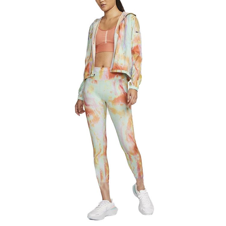 Nike Lehká bunda s kapucí na zip s efektem tie-dye Dámské bundy Pěnově mátově zelená DM7712-379