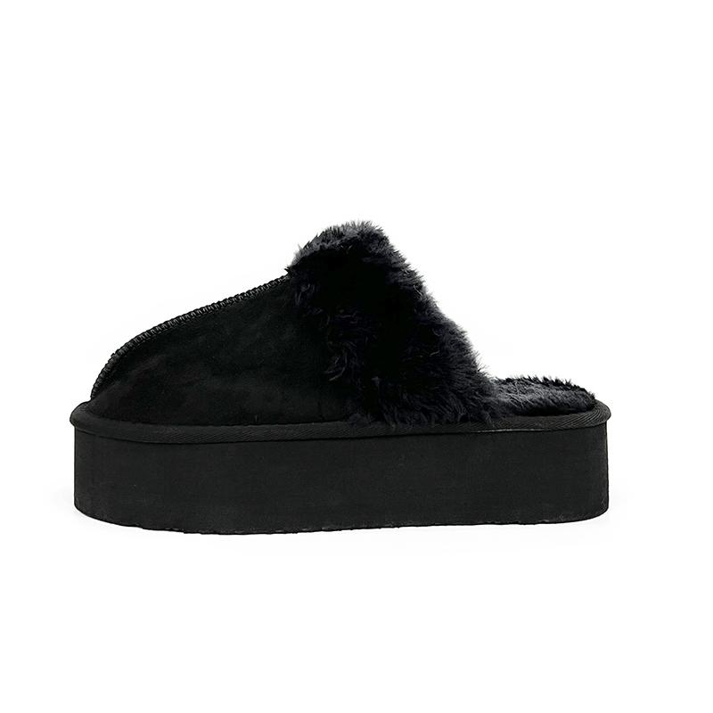 Fashion Autumn and Winter New Platform Woolly Platform Shoes Women's Home Baotou Cotton Slippers