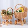 Large Candy Basket Stroller Shaped Baby Carriage Planter Vintage Flower Basket  Photography Props