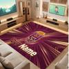 Tappeto in Cristallo Vellutato Personalizzato Queensland Maroons, Tappeto Morbido Antiscivolo con Testo Nome Personalizzato per Soggiorno Camera da Letto