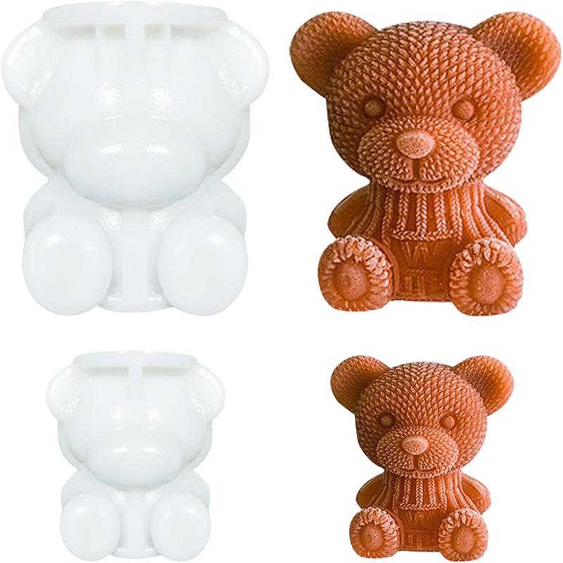 Two Sizes Of Bear Ice Cube Molds, Silicone Bear Ice Cube Molds, Ice Ball Mold Suitable For Milk Tea And Coffee, Ice-Tray