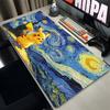 Large Mouse Pad Anime Pokemon PC Computer Gaming Accessories Pikachu Starry Night Oil Painting Mousepads Gamer Keyboard Desk Mat