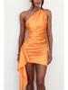 European American Women's Sexy One-Shoulder Slim-Fit Summer Dress