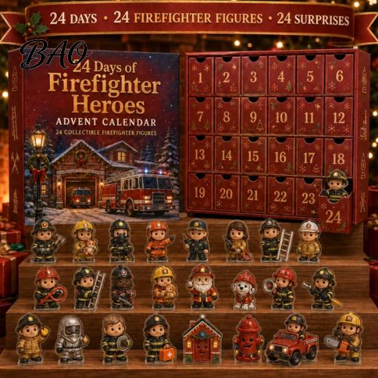Acrylic Miniature Props 2026 Career Advent Calendar, 24-Day Countdown Box with Mini Occupation Calendar Figures, Community Helper Ornament Set,