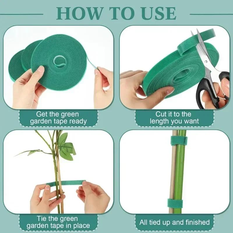 Reusable Nylon Plant Cable Ties Self Adhesive Adjustable Bandage for Support Grape Vine Tie Fastener Tape Strips Garden Supplies