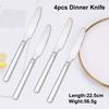 4/6/16/24Pcs Elegant Sliver Tableware Set Stainless Steel Cutlery Mirror Thin Fork Spoon High Polish Western Dinner Set4