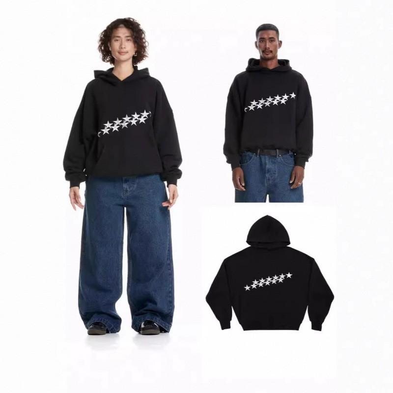 Y2K Star Letter Graphic Hoodie Loose Fit Unisex Streetwear Pullover