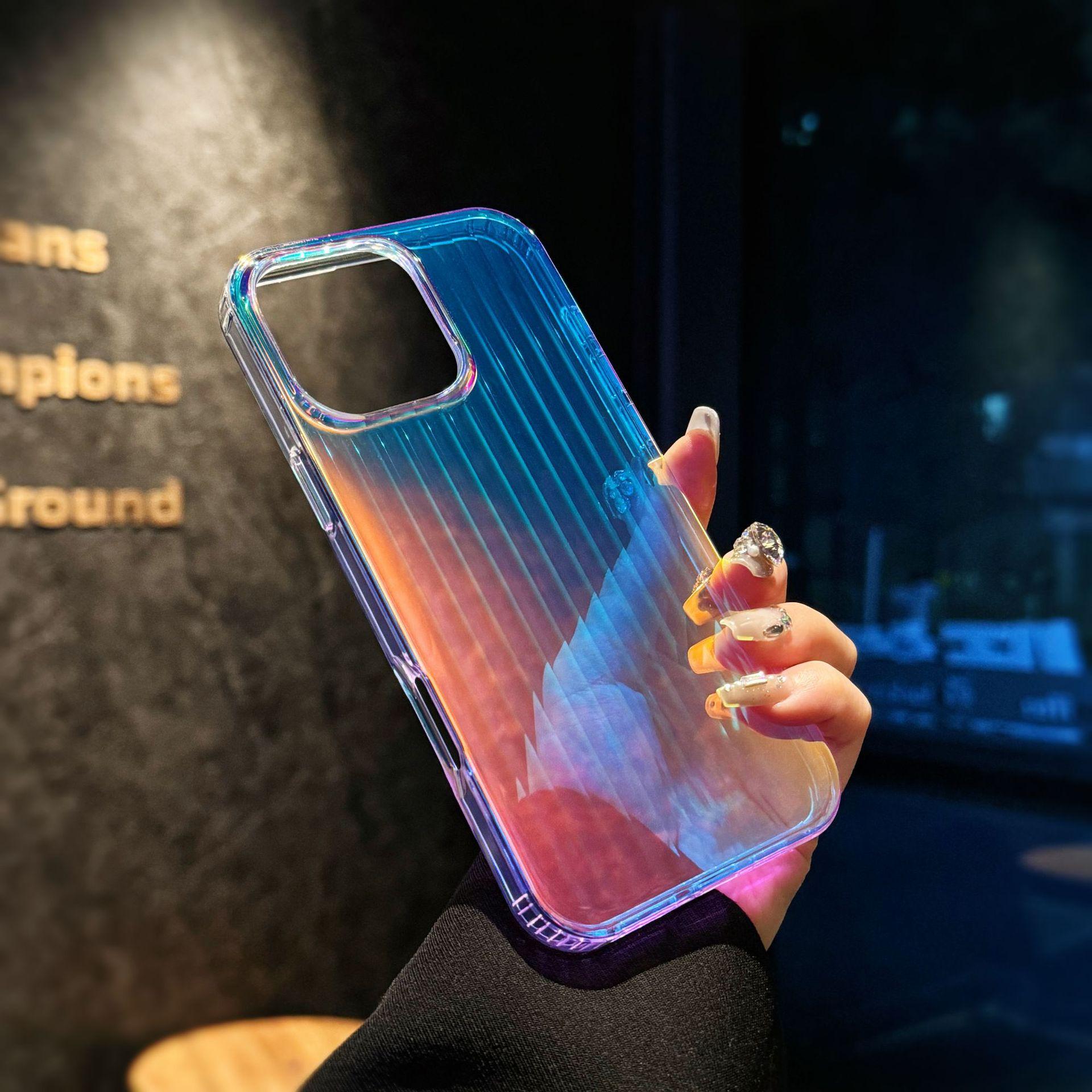 

For Apple 16promax Luggage Phone Case for IPhone 15 Gradient Laser N52 Strong Magnetic Suction For iPhoneSE4