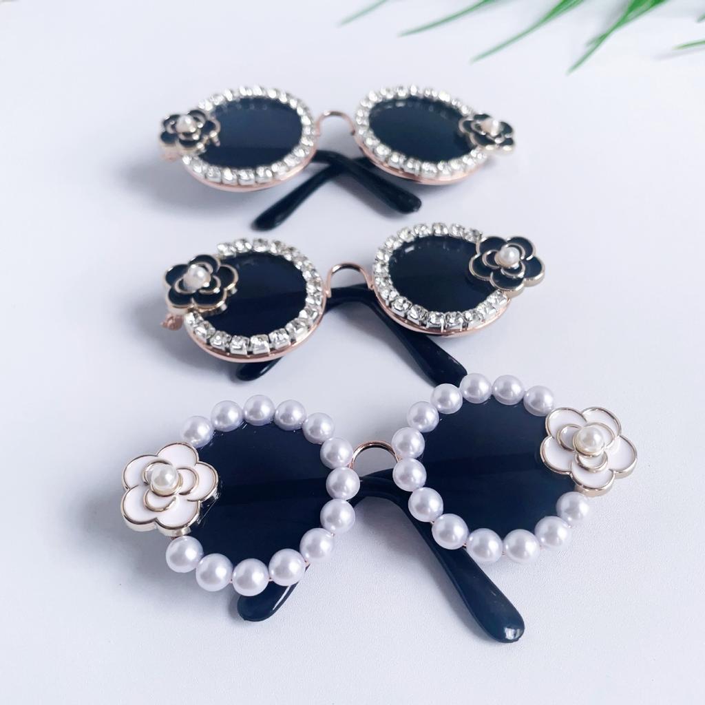 Pet Glasses Flower Diamond Chain Small Glasses Pet Headwear Cat Glasses Dog Sunglasses Pet Supplies Puppy Accessories