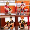 Anime Haikyuu!! Pressed Cup Noodles Hinata Shoyo Tobio Kageyama Sitting Statue Doll Model Car Decoration Toys Children Gifts