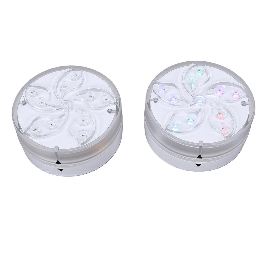 2pcs Submersible LED Pool Lights Remote Control Water Proof RGB Color Changing Battery Powered Pool Lights