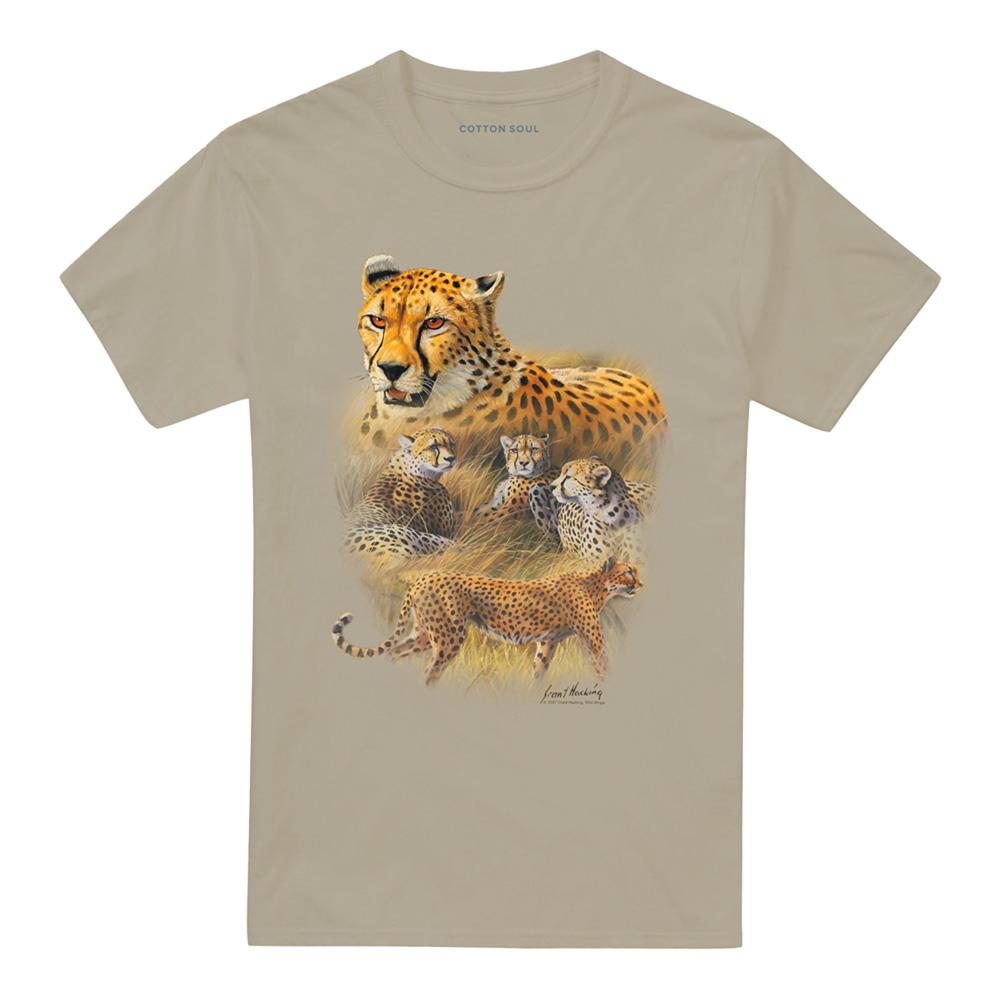Wild Wings Unisex Adult Wildlife Cheetahs T-Shirt