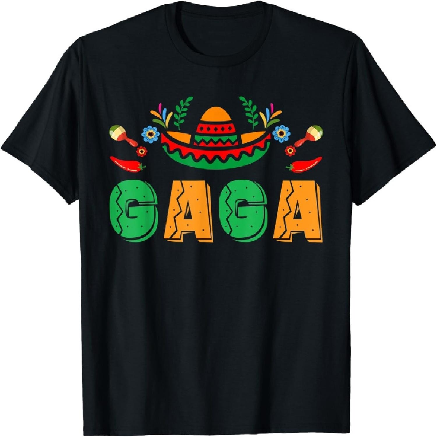 

Gaga Mexican Fiesta Birthday Party Theme Matching Family T-Shirt XXXXXL чорний