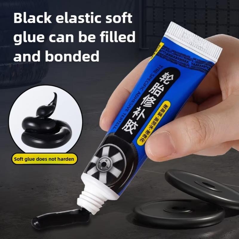 Emergency Tire Repair Adhesive 60ml Temperature Resistant Glues Black Rubber Cement for Instantly Leak Fixes