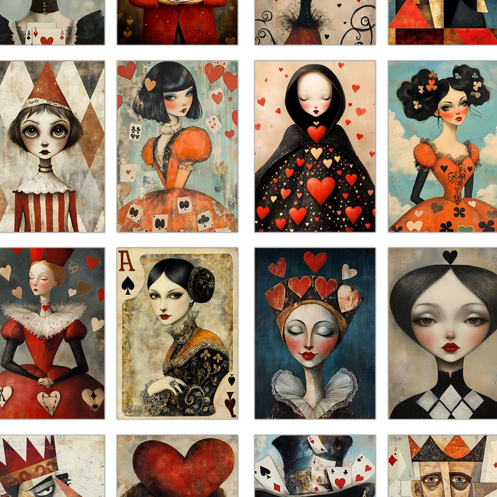 32pcs, Queen of Hearts Postcard, Funny, Birthday/Anniversary Gift, Collectible, Suitable for Gift Giving, Can be Mailed.
