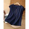 Womens Casual Fashion Sleeveless Linen Cotton Blouse Shirt