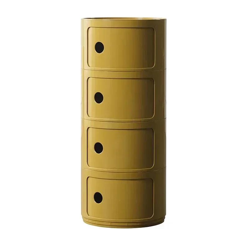 Cabinet Storage Cabinet Bedroom Furniture Modern Simple Plastic New Multi-Layer Bedside Storage Cabinet for Living Room Cylinder