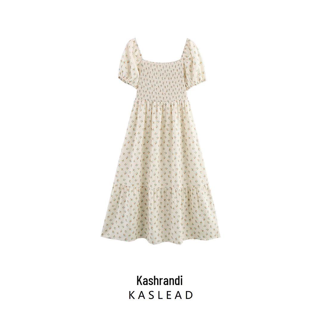 

Spring 2025 Women s European & American Style Fashion Fresh Print Short Sleeve Dress Small