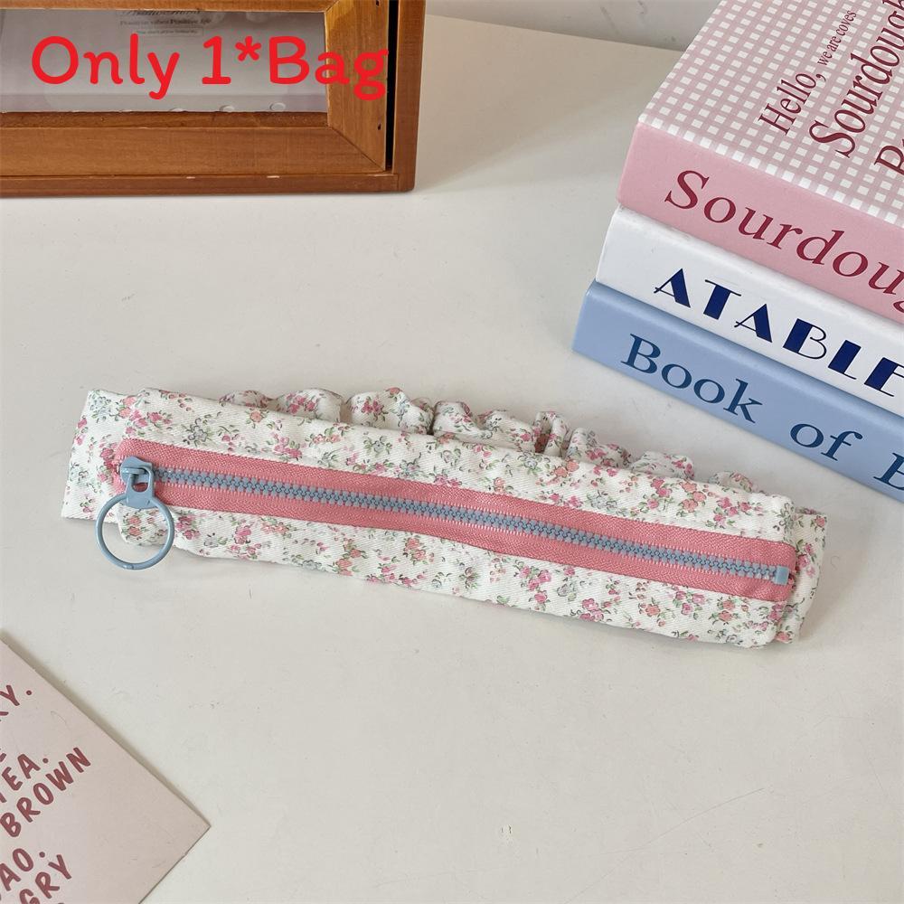 Student Floral Pencil Case With Large Capacity And Polyester Material For School Supplies