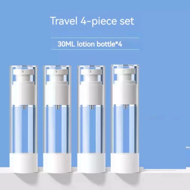 Clear Plastic Vacuum Spray Bottle Portable Travel Pump Lotion Jar 15/30ml Reusable Leak Proof for Toiletry Cosmetic Packing