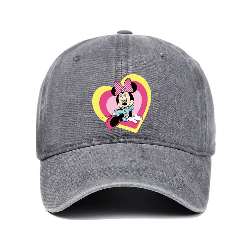 Retro Washed Mickey Mouse Print Baseball Cap Men Women Vintage Kpop Snapback Cap Adjustable Breathable Trucker Hat Sunscreen Hat