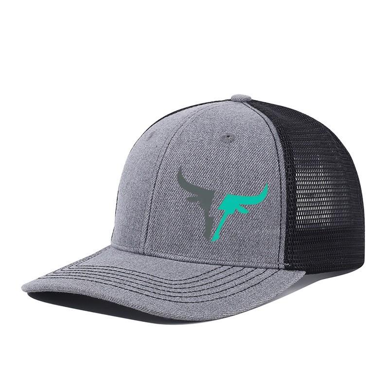 Unisex Printed Bull Mesh Baseball Cap Sun Protection Breathable Adjustable Hat Outdoor