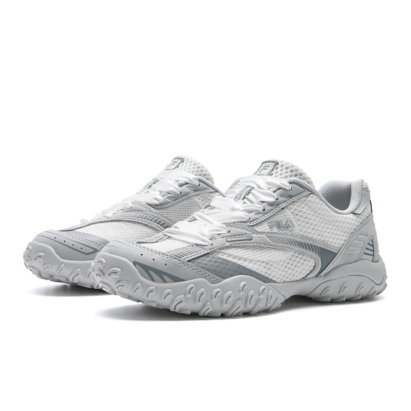 Fila ECHAPPE 2 Abrasion Resistant, Breathable, Lightweight Low Top Casual Shoes Women's Standard White/Lunar Rock Gray F12W622114FCL
