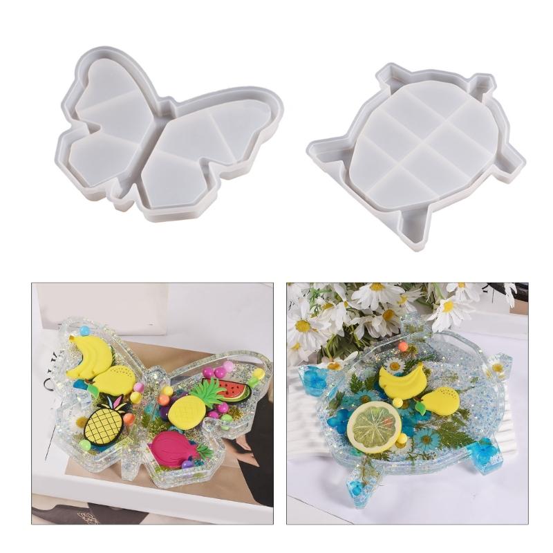 Turtle Butterfly- Storage Tray Container Resin Mold Storage Box Silicone Mold for DIY Epoxy Resin Organizer Home Decor
