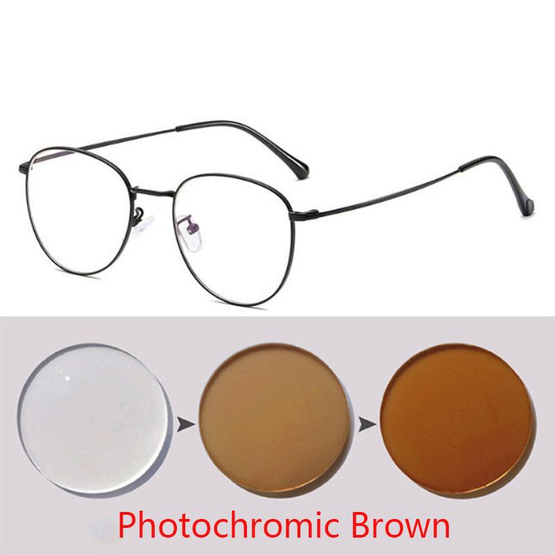 Classic Round Women's Metal Frame Optical Eyeglasses Anti Blue Light Computer Oval Eyeglasses Diopter 0 -1.0 -2.0 To -6.0