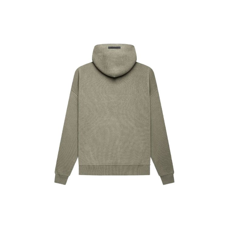 Fear Of God Essentials Knit Pullover Hoodie With Solid Color Logo Unisex Tops Pistachio-Green FOG-FW21-013