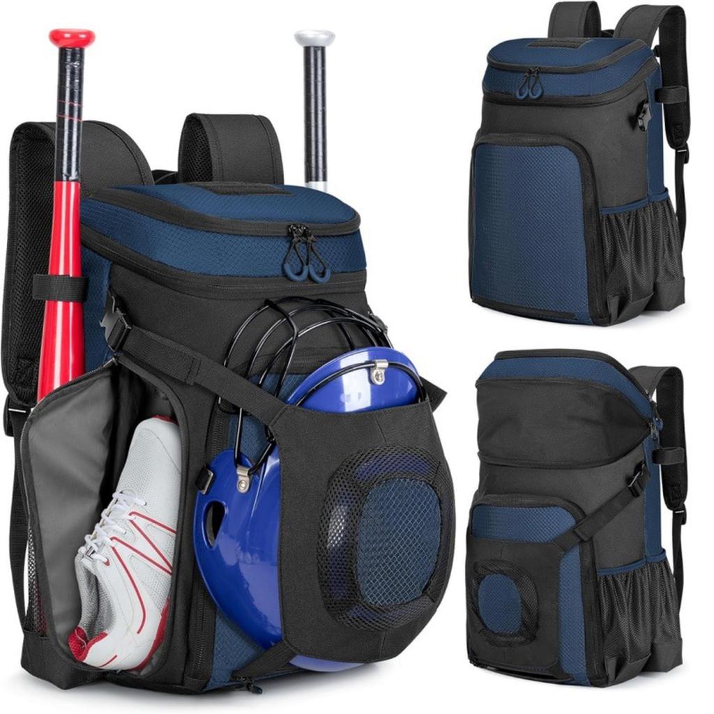 Custom Softball Baseball Backpack with Shoe Compartment and Rolling  Bag with Fence Hook for Teenagers