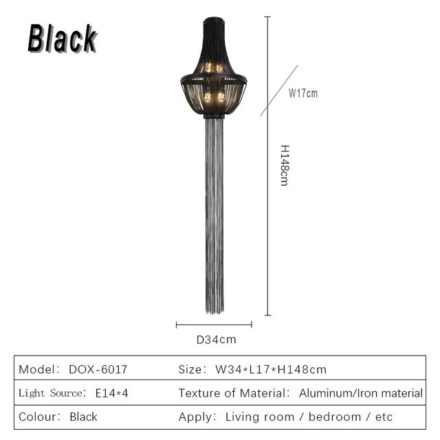 

Итальянский свет Роскошный ретро настенный светильник Гостиная Вилла Отель Проход Фон Креативный Декоративный Черный Кисточка Changeable light чёрный