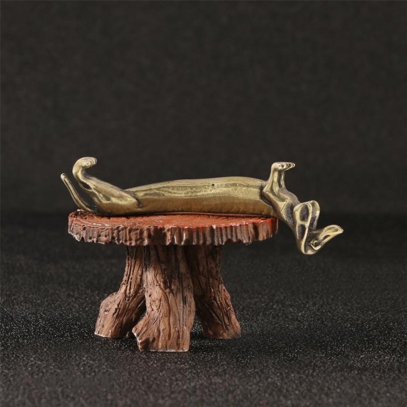 Corrosions Resistant Solid Brasses Dachshund Figurine Antique Finish Decoration Sculpture For Home Office Desktop Decors