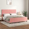 VidaXL Bed Frame with Headboard Pink 160x200 Cm Velvet3125951