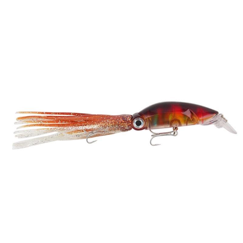 Sea Fishing Long-range 3D Simulation Squid Soft Bait with Whiskers 18cm/17.6g