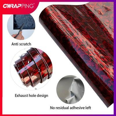 Car Sticker Carbon Glossy Black Red Forged Carbon Fiber Vinyl Wrap Air Release Carbon Fiber Self Adhesive Auto Decal Sticker