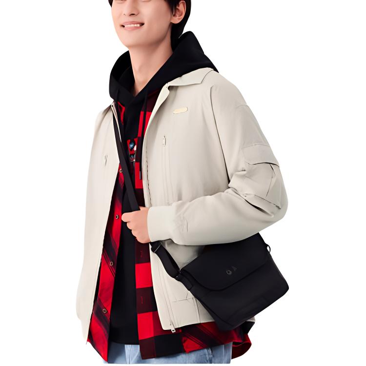 Li Ning Sports Lifestyle Series Daily Prosperity Solid Color Text Label Zipper Polo Loose Cotton Jacket Unisex Jacket Moonlight-Gray AJMT005-3