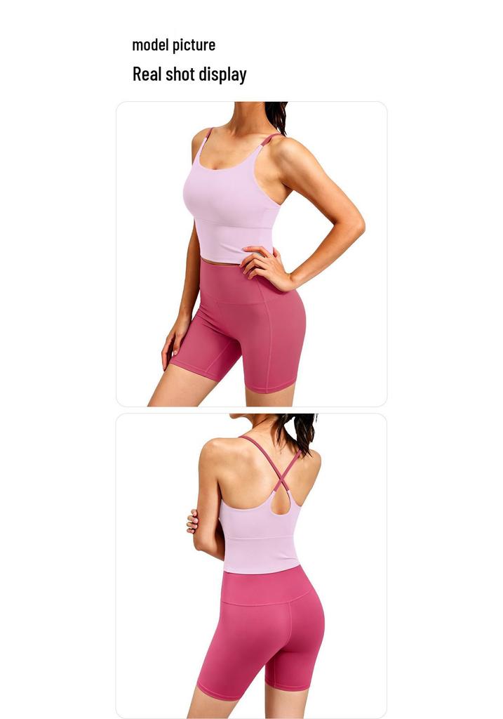 Women's Seamless Yoga Suit Set: Nude Feel Tank Top with Chest Pads & Butt-Lifting Running Leggings