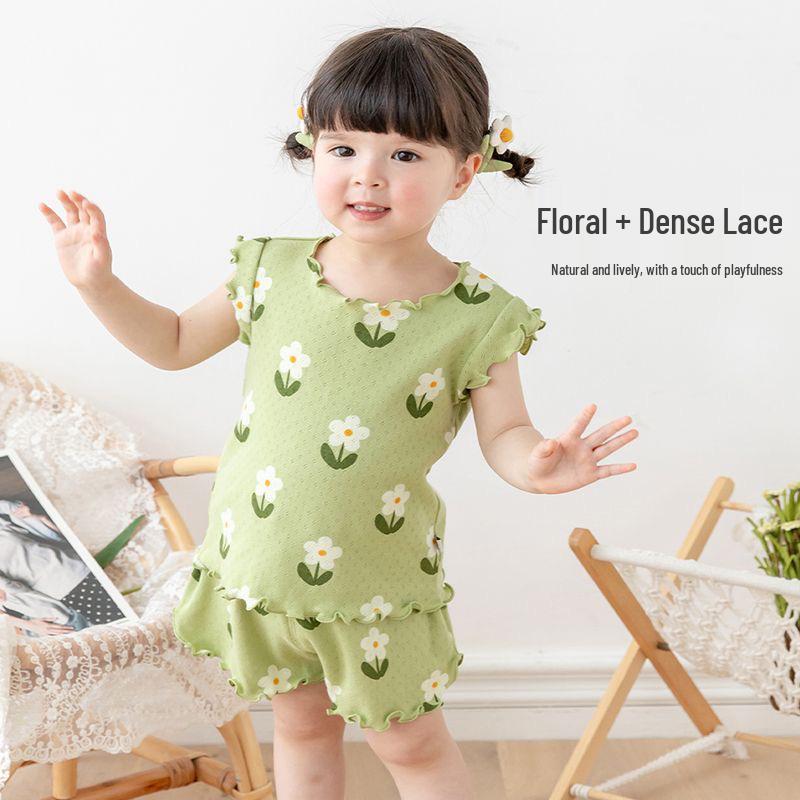 

Пижамный комплект для девочек с коротким рукавом и шортами с принтом 130 cm