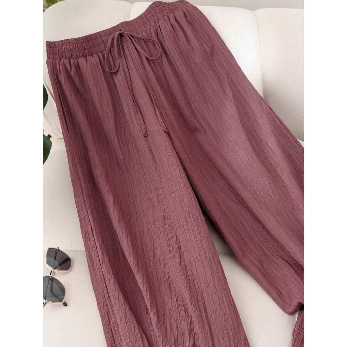 

Большой размер, удобная женская повседневная пляжная одежда, элегантные брюки с широкими штанинами для работы, свободная одежда для отпуска с летними брюками 0XL фуксия