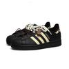 Adidas Originals SUPERSTAR Abrasion Resistant Abrasion Resistant Low top Skateboard Shoes Unisex Black Yellow EG4959(Team531-)