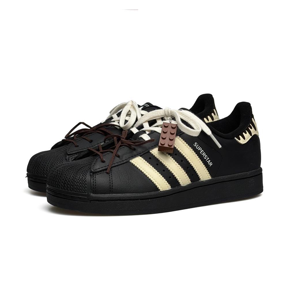 Adidas Originals SUPERSTAR Abrasion Resistant Abrasion Resistant Low top Skateboard Shoes Unisex Black Yellow EG4959(Team531-)