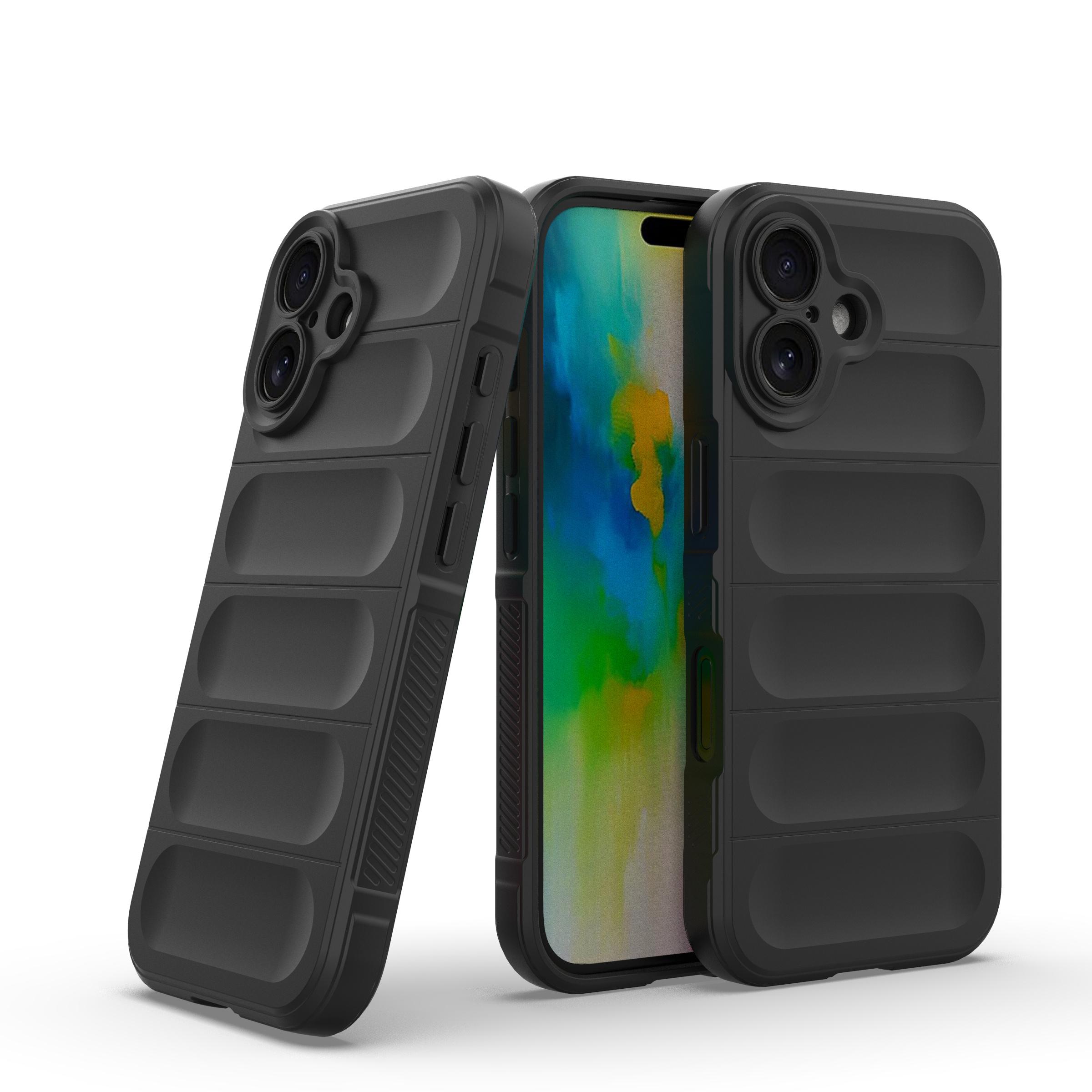 

For iPhone 16 Plus Case Rugged TPU Shockproof Mobile Phone Cover Black