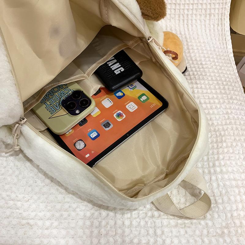 Schoolbag cartoon cute puppy plush bag soft cute backpack 1011 autumn and winter new children's travel mini backpack