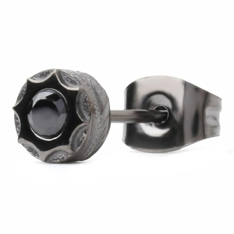 

lion heart Wrapped Hawaiian stud earrings clear zirconia Surgical stainless steel 316L for one ear 1 item sold Comes with a custom made pouch