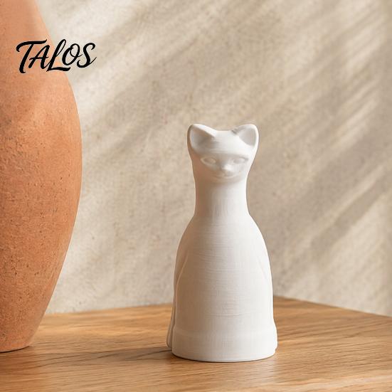Seamless Cat Model 3D Printed Ornament, Minimalist Geometric Design, One-Piece One-piece Sculpture Durable Sculpture, for Home Office Bedroom